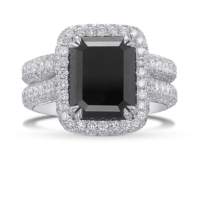Fancy Black Emerald Diamond Engagement & Wedding Ring Set, SKU 442821 ...