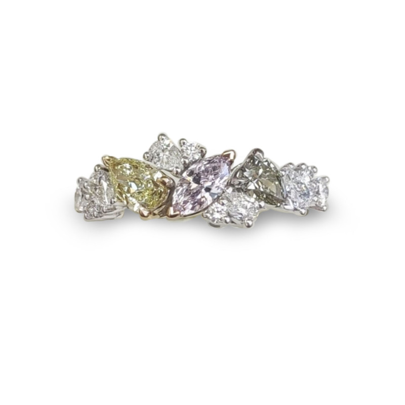 Multi-color Diamond Cluster Couture Ring, SKU 449020 (1.10Ct TW)