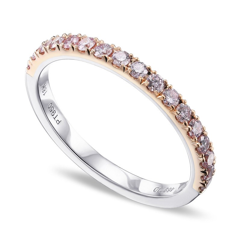 Fancy Light Pink Diamond Half Eternity Ring, SKU 469740 (0.44Ct TW)