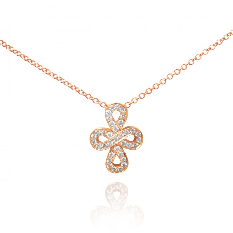 Rose Gold Diamond Infinity Pendant, SKU 47006 (0.11Ct TW)