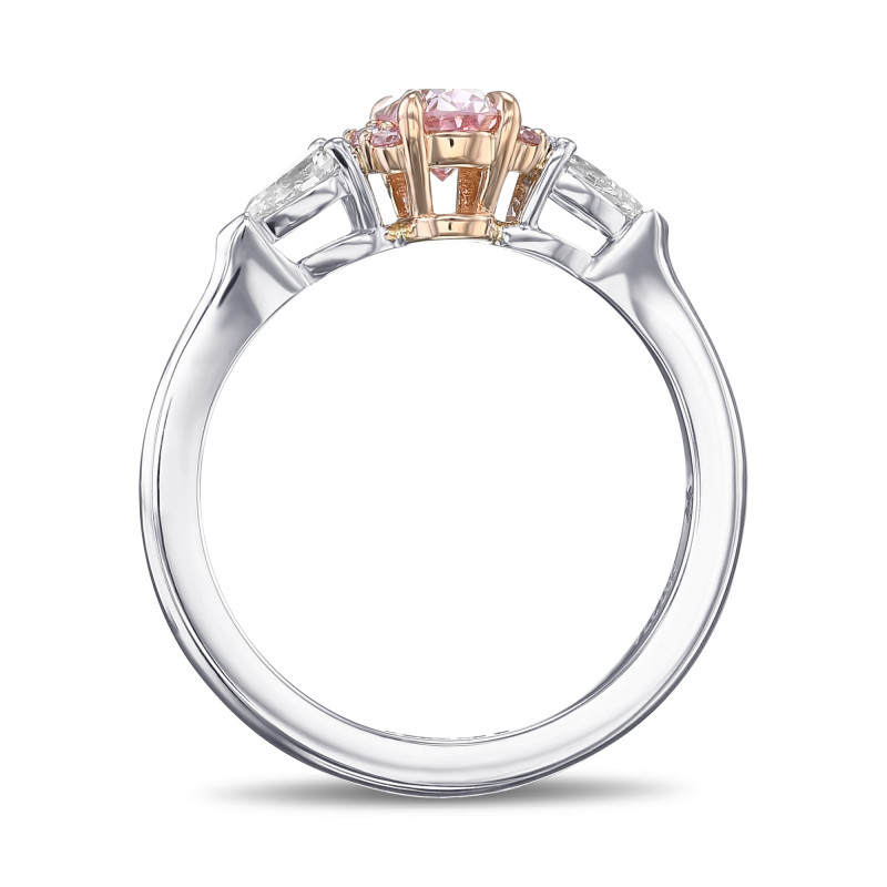 Fancy Intense Pink 6P Oval Diamond Ring, SKU 507274 (0.57Ct TW)