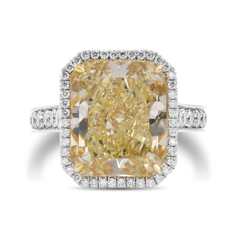 Light Yellow Radiant Diamond Halo Ring, ARTIKELNUMMER 527273 (9,55 Karat TW)