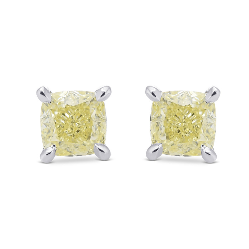 Fancy Light Yellow Cushion Diamond Stud Earrings, ARTIKELNUMMER 559035 (1,12 Karat TW)