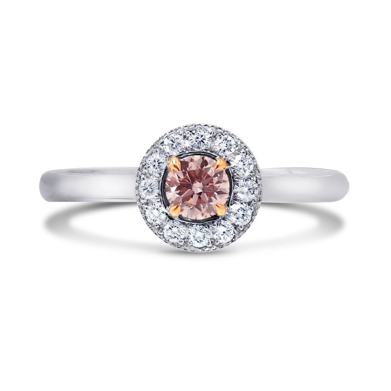 Fancy Light Pink Round Diamond Halo Ring, SKU 58775 (0.38Ct TW)