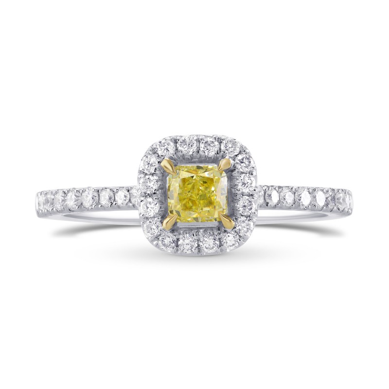 Fancy Yellow Radiant Diamond Halo Ring, ARTIKELNUMMER 59715 (0,66 Karat TW)