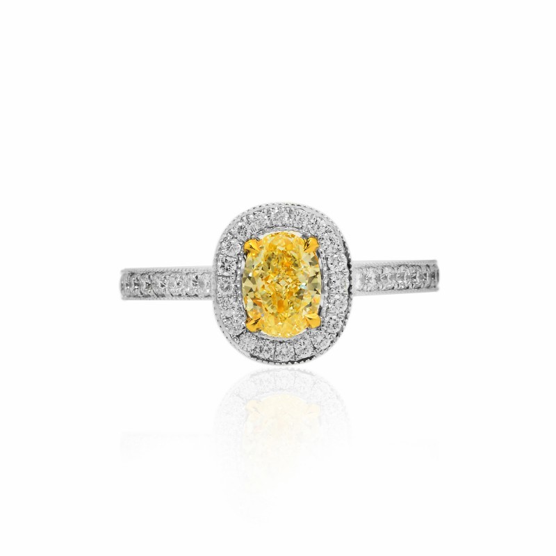 Fancy Yellow Oval Diamond Engagement Wedding Ring Set, SKU 67106-67105 (0.78Ct TW)