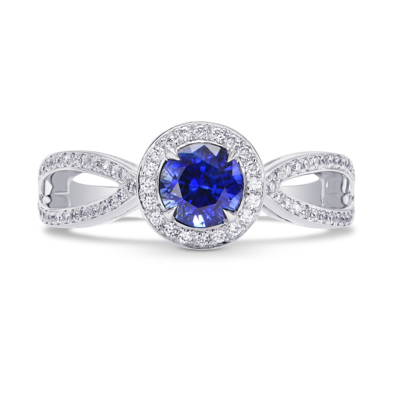 Round Sapphire & Diamond Engagement Ring, SKU 71654 (1.34Ct TW)