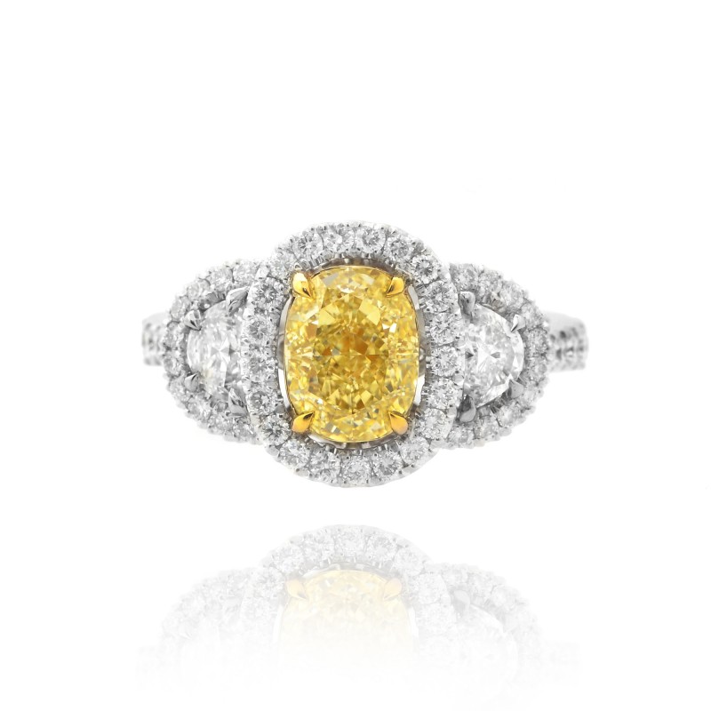 Fancy Yellow Oval Shape Diamond ring, SKU 71840 (2.49Ct TW)