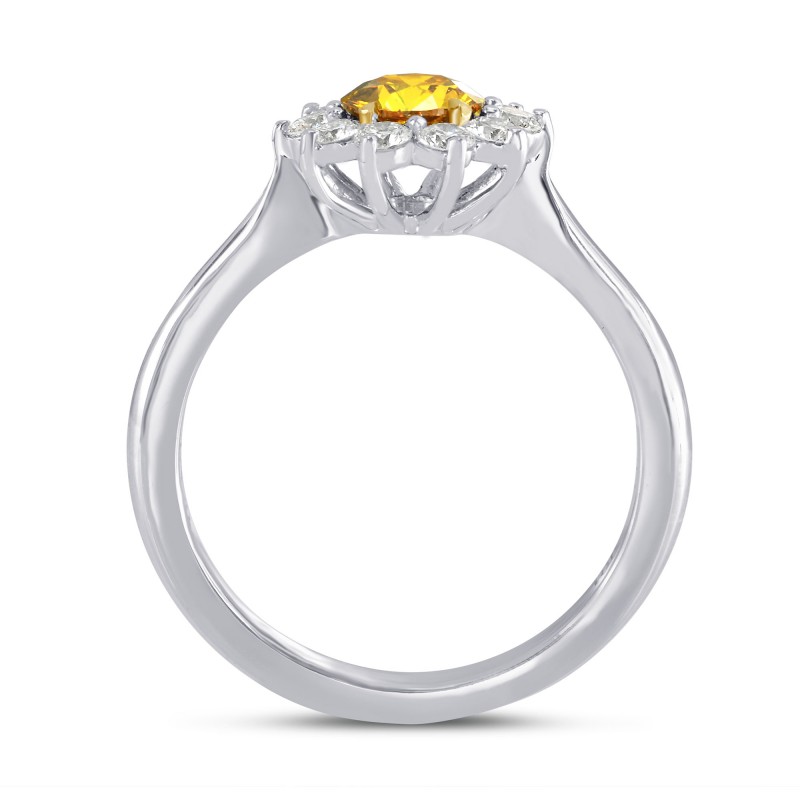 Fancy Vivid Orange Yellow Round Brilliant Diamond Ring, SKU 72412 (0 ...