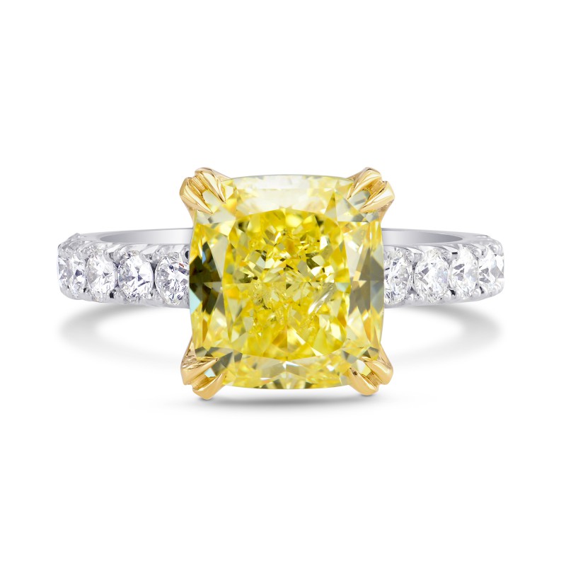 Fancy Yellow Diamond Pave Side Stone Ring, ARTIKELNUMMER 77068 (3,20 Karat TW)