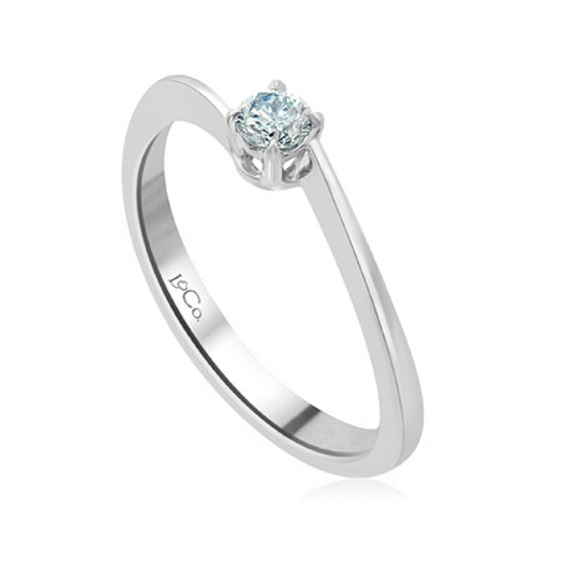 A Fancy Light Blue Diamond Crossover Ring, SKU 81064 (0.11Ct)