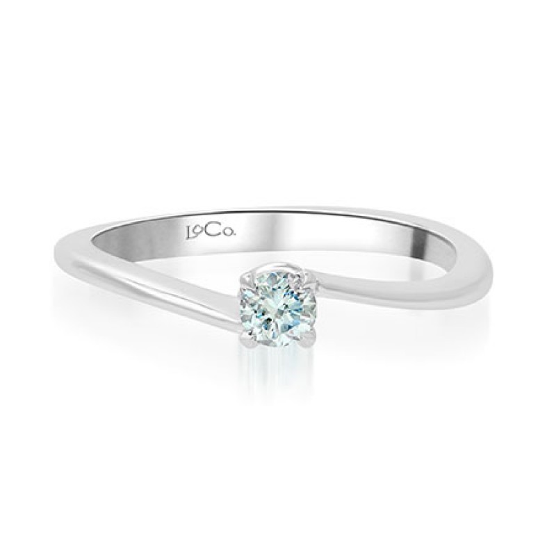 A Fancy Light Blue Diamond Crossover Ring, SKU 81064 (0.11Ct)