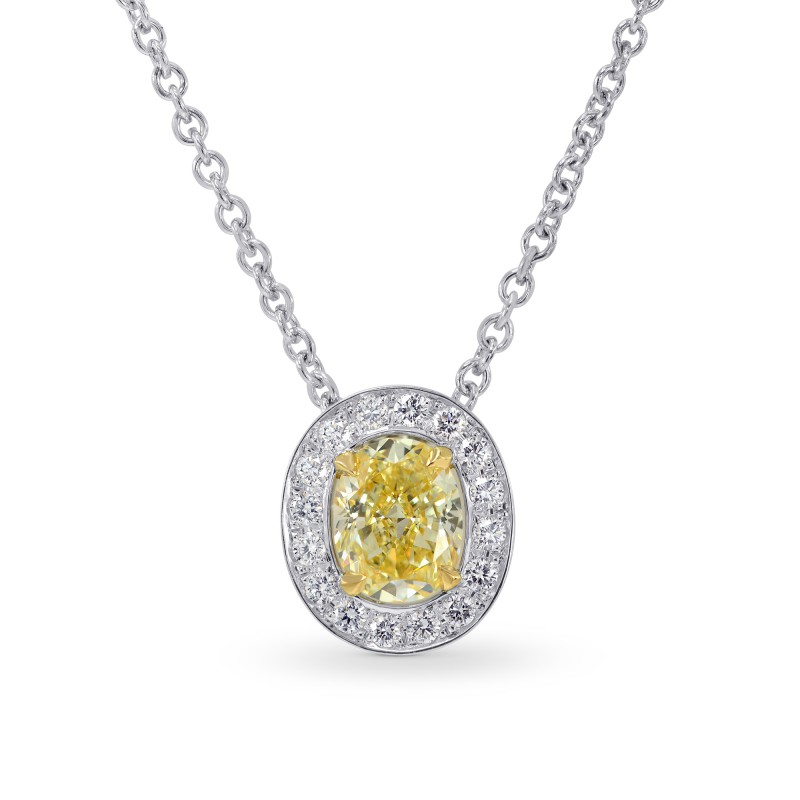 Oval Fancy Light Yellow Diamond Pendant, SKU 81670 (0.83Ct TW)