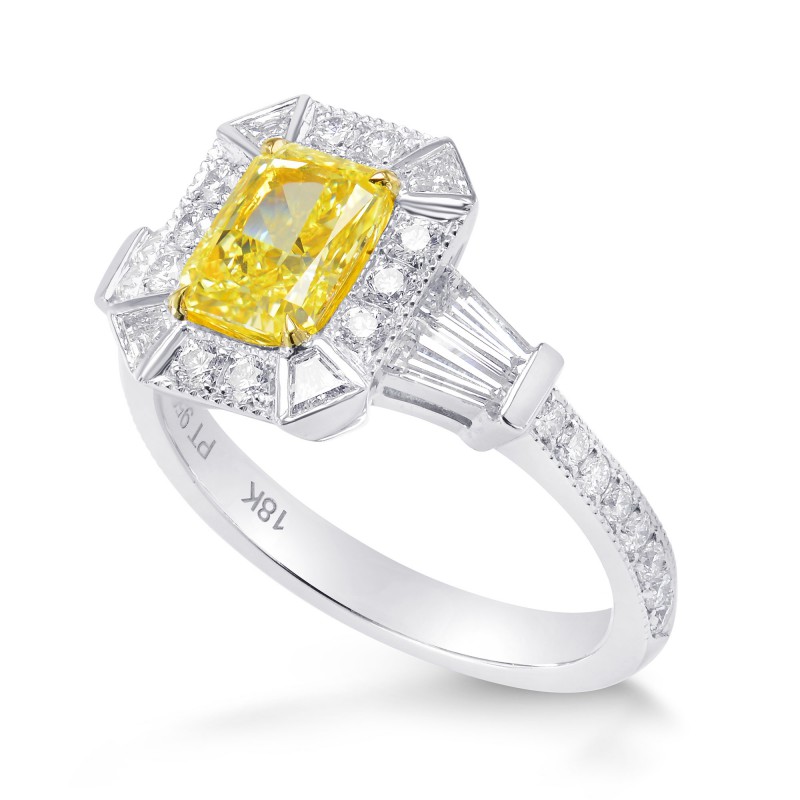 Fancy Intense Yellow Radiant Diamond Ring, SKU 82347 (1.97Ct TW)