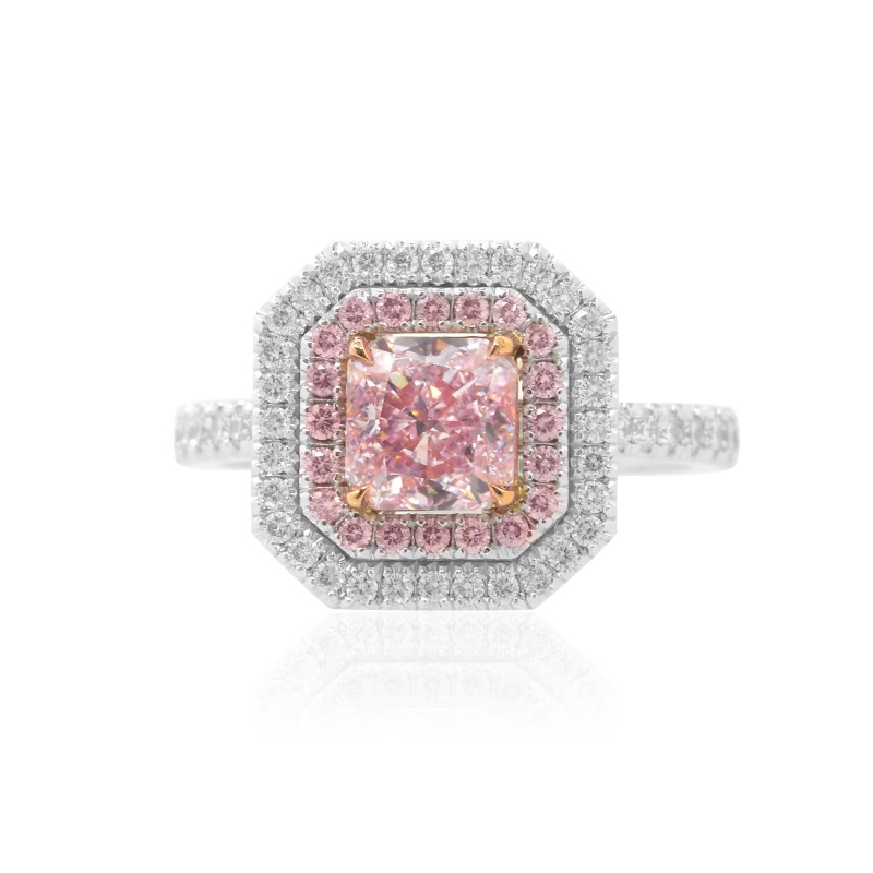 Fancy Purplish Pink Radiant Diamond Couture Halo Ring, SKU 85311 (2 ...