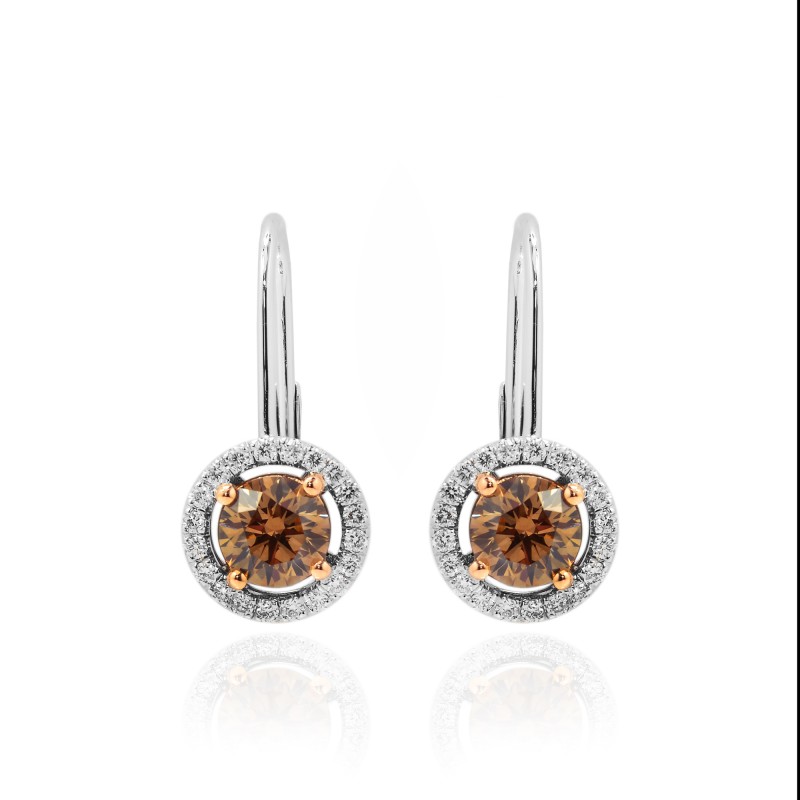 Champagne Diamond Drop Earrings, SKU 91271 (1.48Ct TW)