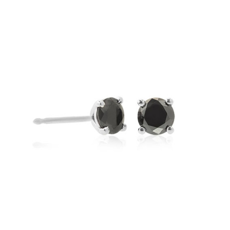 Round Black Diamond Stud Earrings, SKU 92872 (0.78Ct TW)
