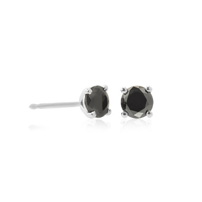 Fancy Black Round Diamond Stud Earrings, SKU 92875 (0.60Ct TW)