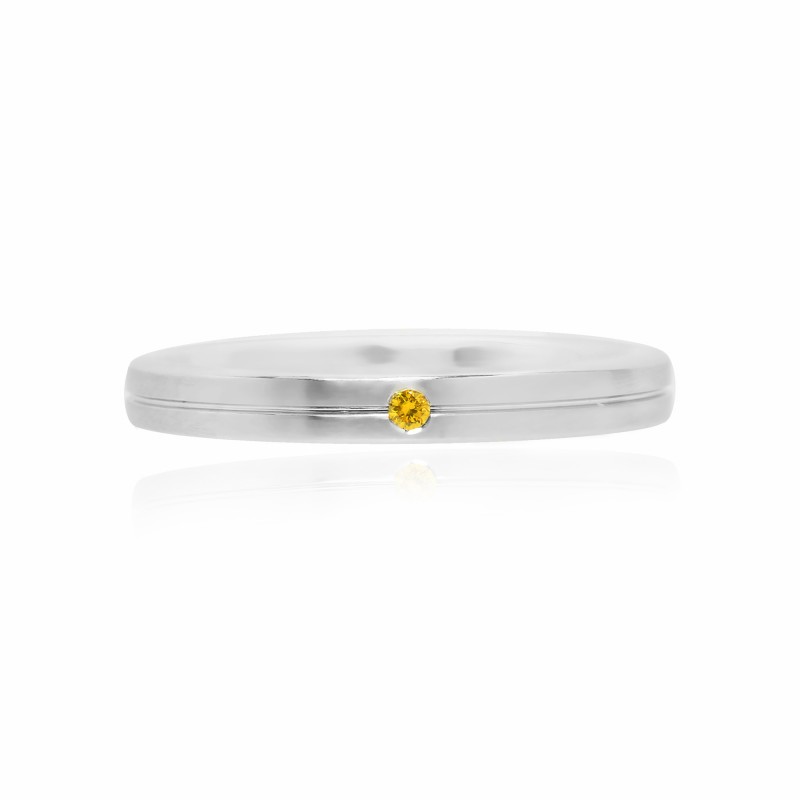 Gents Fancy Vivid Yellow Diamond Solitaire Band Ring, SKU 94194 (0.02Ct)