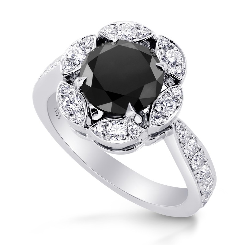 Round Black Diamond Designer Halo Ring, SKU 99646 (2.87Ct TW)