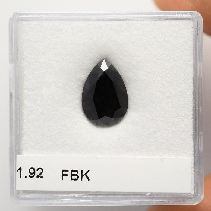 1.92 carat, Fancy Black Diamond, Pear Shape, GIA, SKU 224788