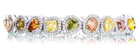 All Natural GIA Certified Multicolored Diamond Bracelet