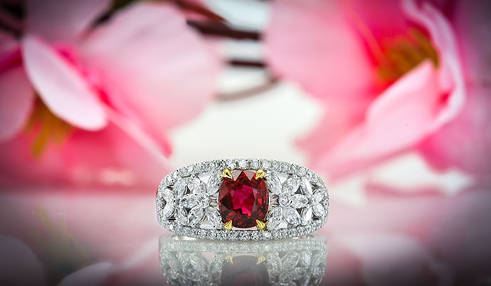 Unheated Ruby & Diamond Dress Ring