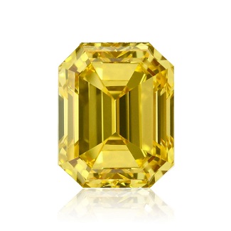 5.01 carat Fancy Vivid Yellow Emerald Shaped diamond