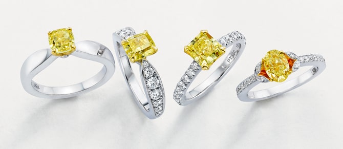 Leibish & Co. yellow diamond engagement ring collection - Soleil