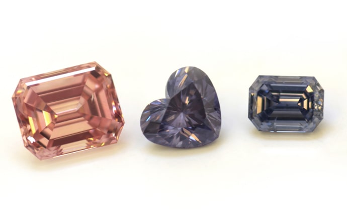 Argyle-Diamanten in Blau, Pink und Violett