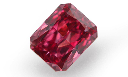 The 0.10 carat, Fancy Purplish Red Diamond, Radiant Shape, (VS1) Clarity, GIA