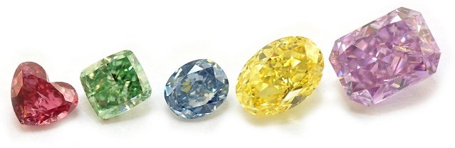 Many natural diamond colors available