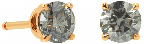 Leibish & Co. 1.10 carat Fancy Gray Round Brilliant Diamond Stud Earrings