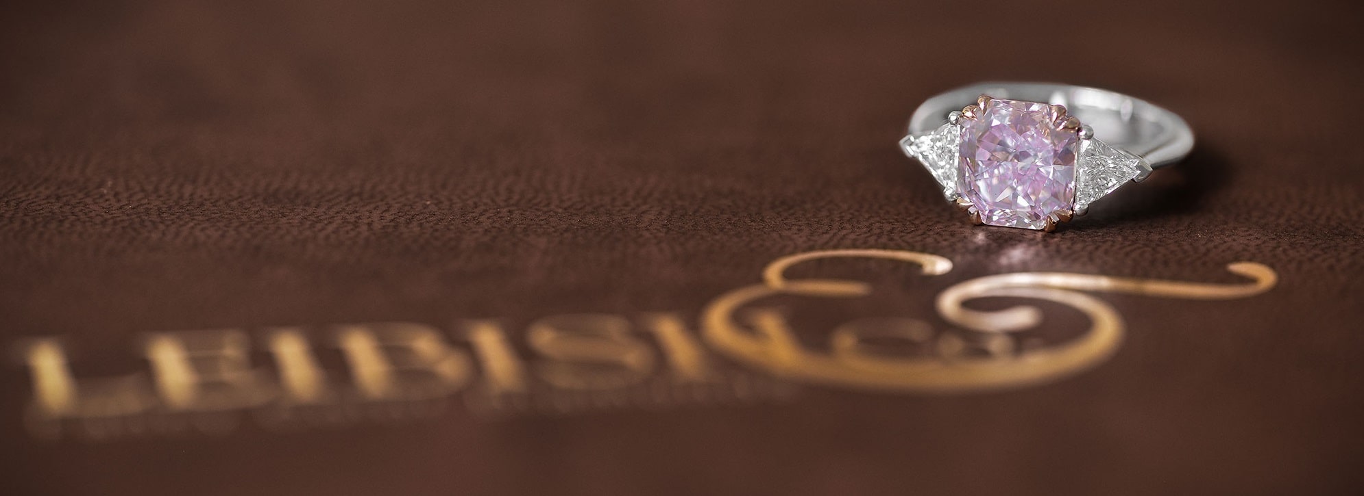 Leibish & Co. 3.61 ct Fancy Purplish Pink Radiant Diamond Ring