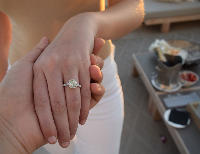 Yellow diamond engagement ring from Leibish